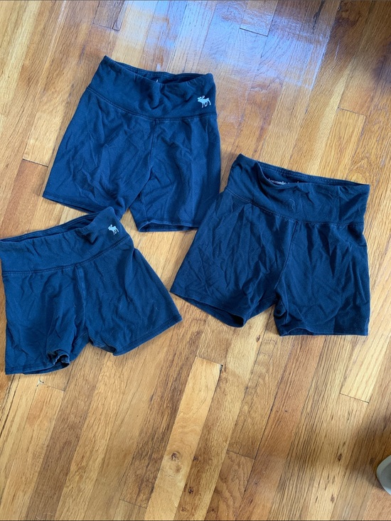 abercrombie kids Other - Abercrombie & Fitch Black High-Rise Bike Shorts with Logo Bundle of 3